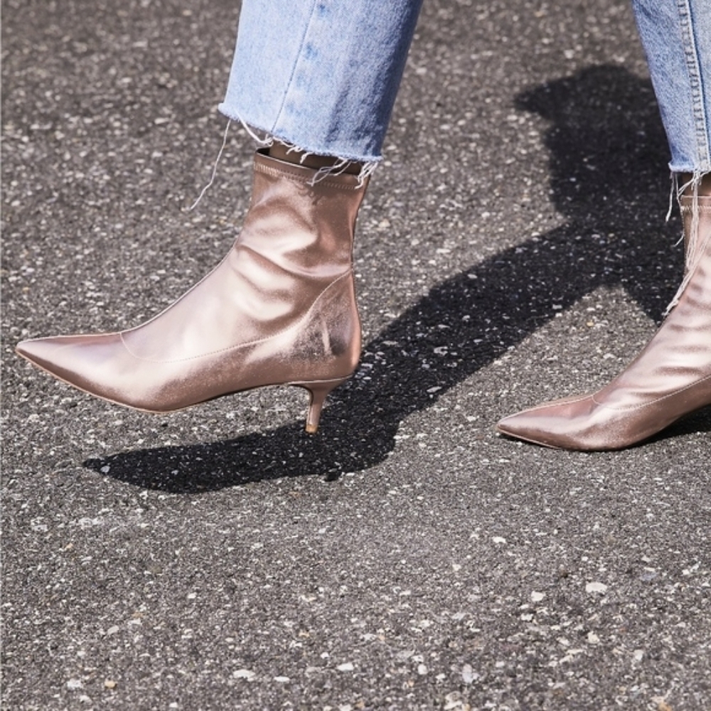Free People Marilyn Kitten Heels Rose Gold - Picture 5 of 11